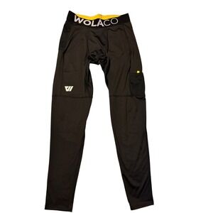 Wolaco Pants Mens Large Black Tights Athletic Stretch Training Running